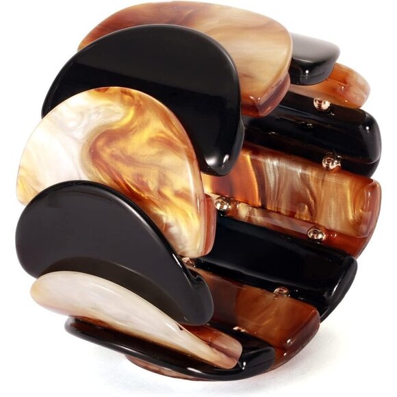 Fashion Acrylic Layered Bracelet for Women Colorful Stretch Bangle Jewelry Gift - Picture 3 of 3